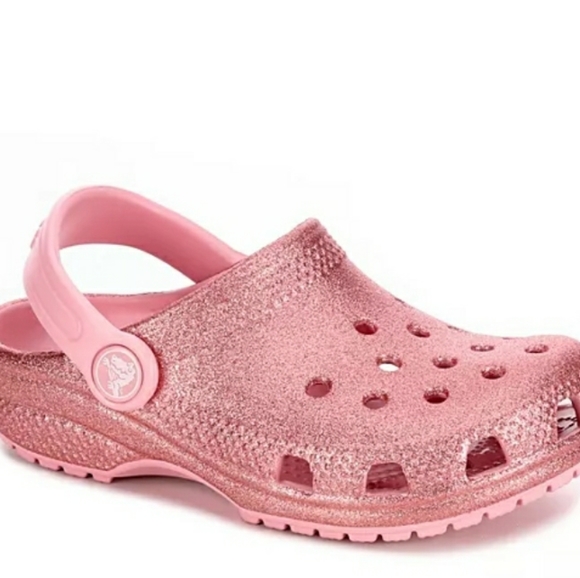 glitter pink crocs